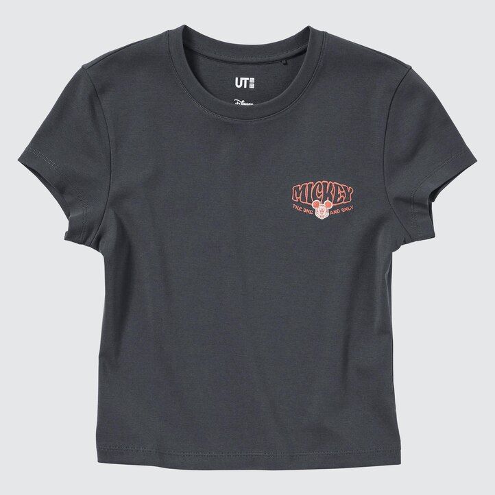 uniqlo disney collection mini ut graphic dam-t-shirts mörkgrå
