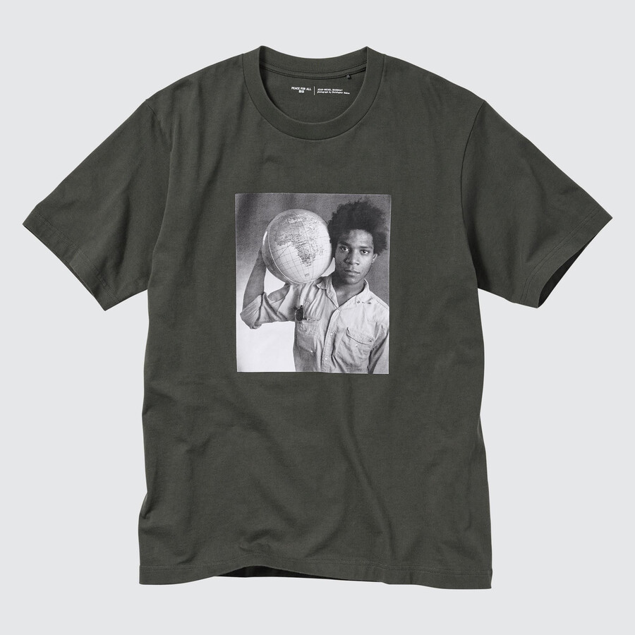 uniqlo peace for all graphic jean michel basquiat och christopher makos dam t-shirts mörkgrå