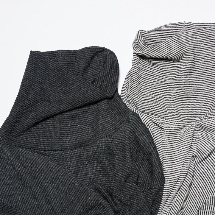 vita uniqlo heattech extra varma sömlösa ribbade randiga Ärmar termo-t-shirts för dam