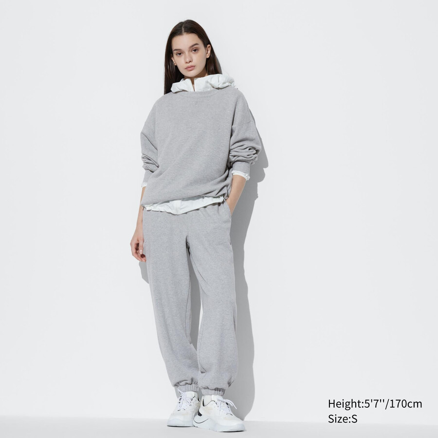 dam uniqlo joggingbyxor grå - uniqlo