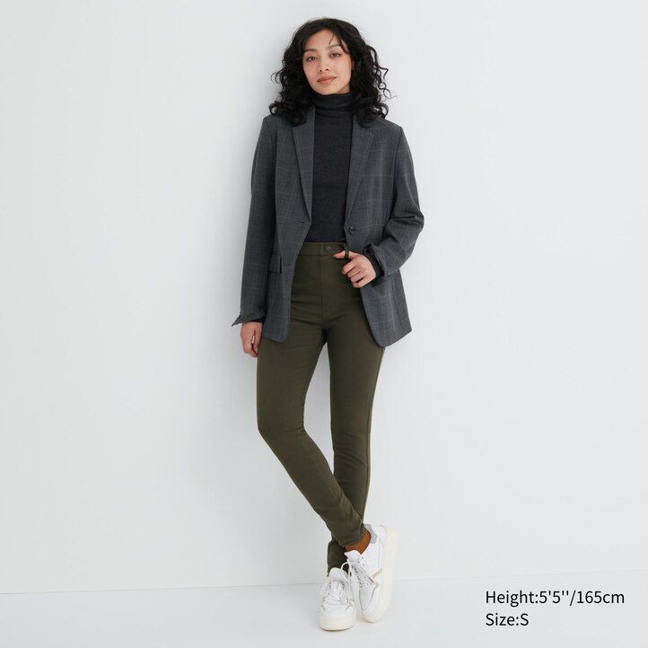 uniqlo heattech ultra stretch high rise thermal damtoppar olivgrön