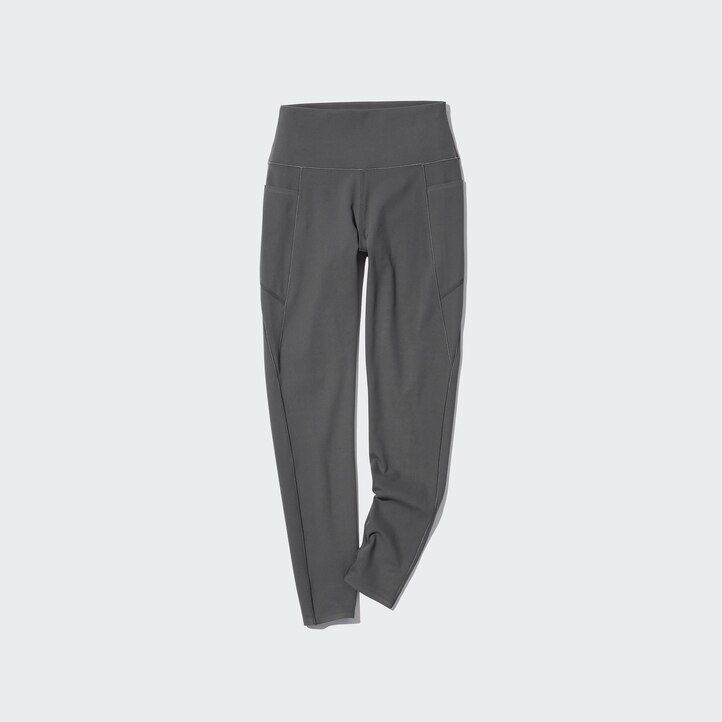 bruna uniqlo airism uv-skyddande mjuka toppar med fickor för damer