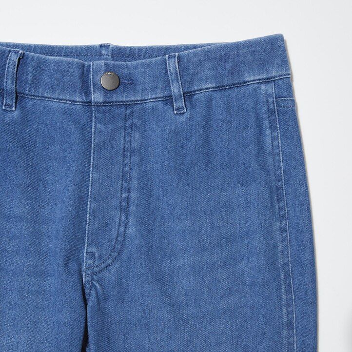 dam uniqlo ultra stretch denim toppar blå