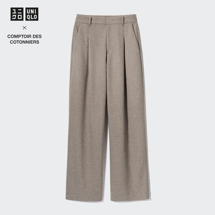 uniqlo borstad jersey plisserad vida ben damtopp beige