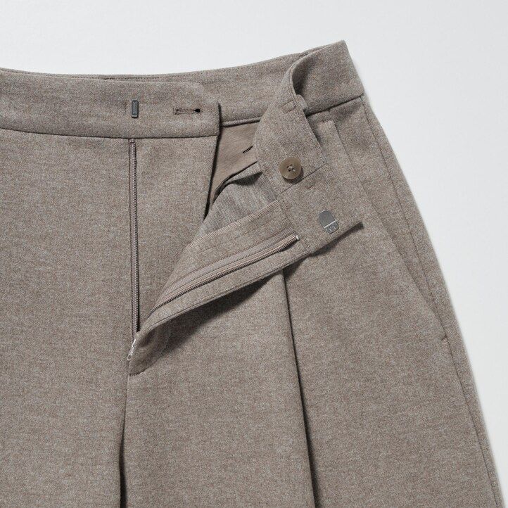 uniqlo borstad jersey plisserad vida ben damtopp beige