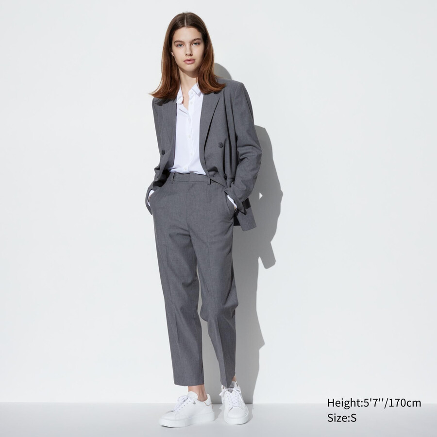 uniqlo smart ankellånga damtoppar grå