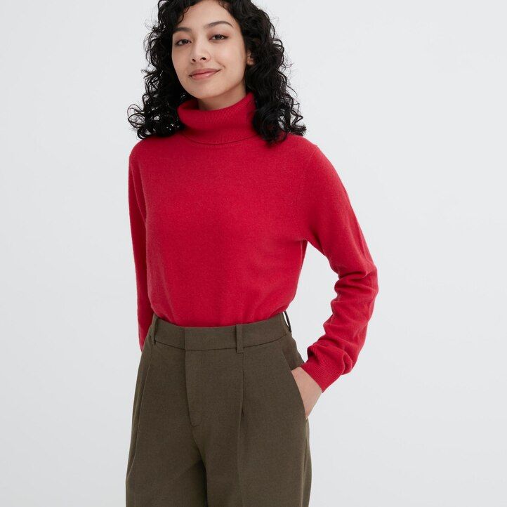 grå uniqlo heattech plisserade damtoppar