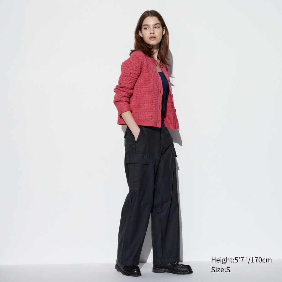 uniqlo wide straight legrgo damtoppar mörkgrå