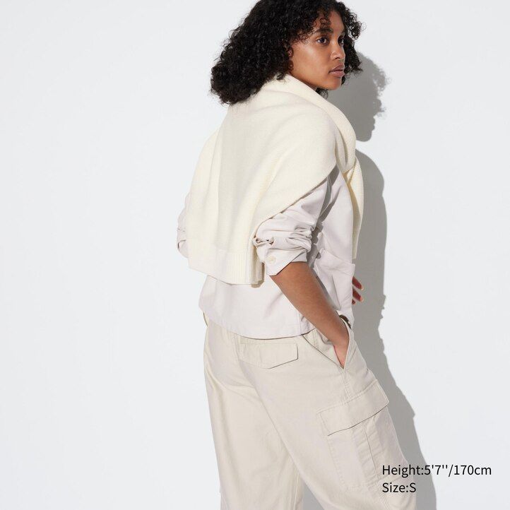 uniqlo wide straight legrgo damtoppar mörkgrå