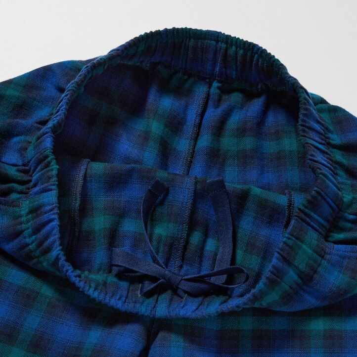 uniqlo flanell damtoppar blå