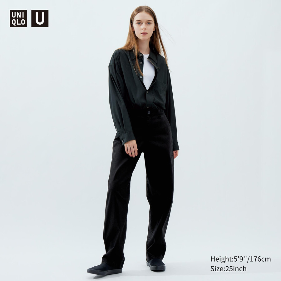 uniqlo chino-toppar i svart för kvinnor