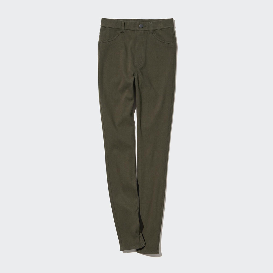 olivgrön uniqlo heattech ultra stretch thermal damtopp