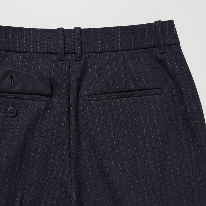 marinblå uniqlo heattech randiga plisserade damtoppar