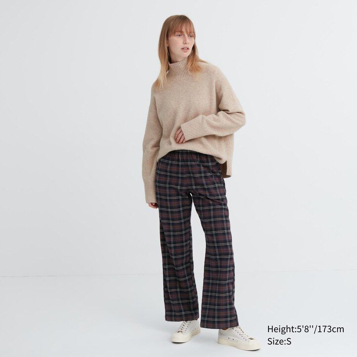 uniqlo flanelltopp för kvinnor mörkbruna