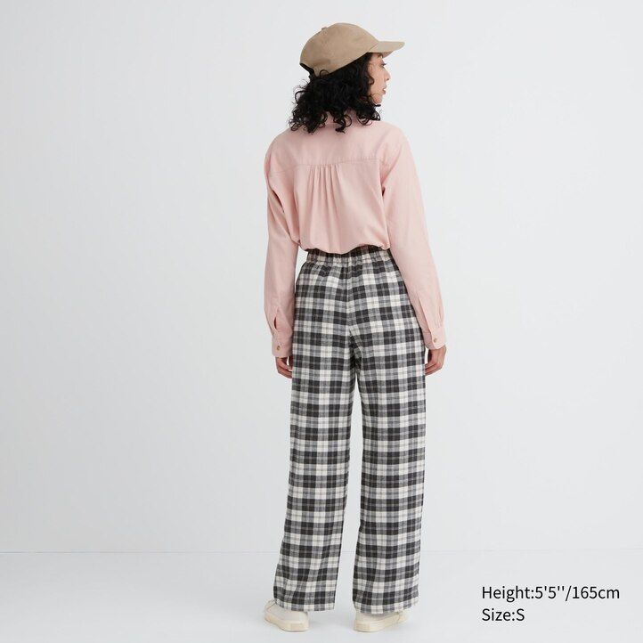 vita uniqlo flanelltoppar för kvinnor