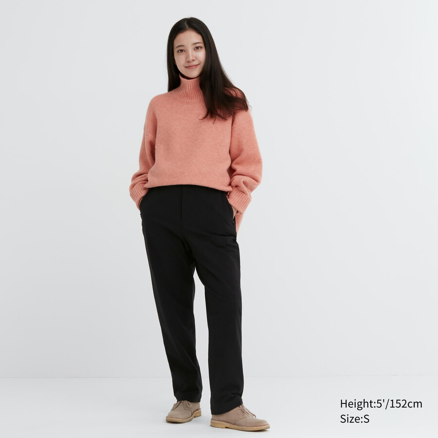 svarta uniqlo heattech varmt fodrade toppar för dam