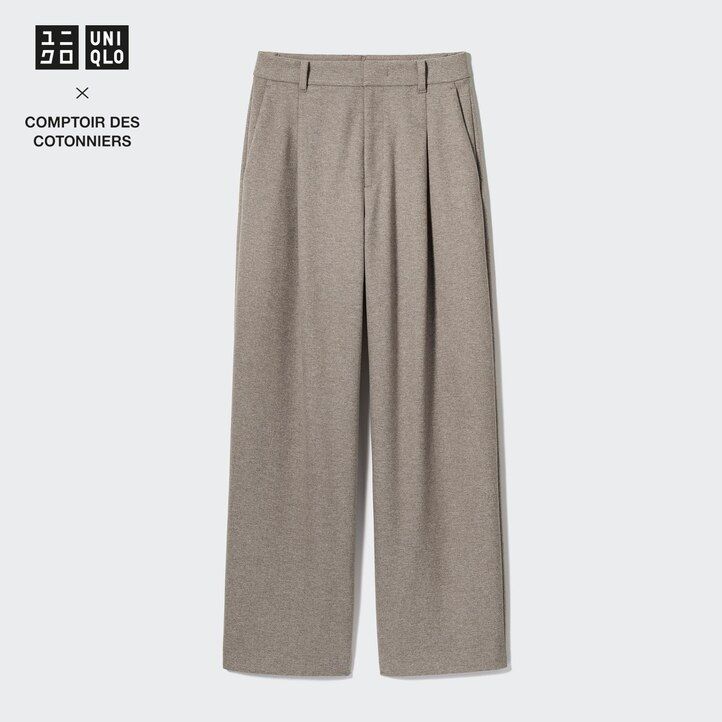 dam uniqlo borstad jersey plisserad vida bentopp beige