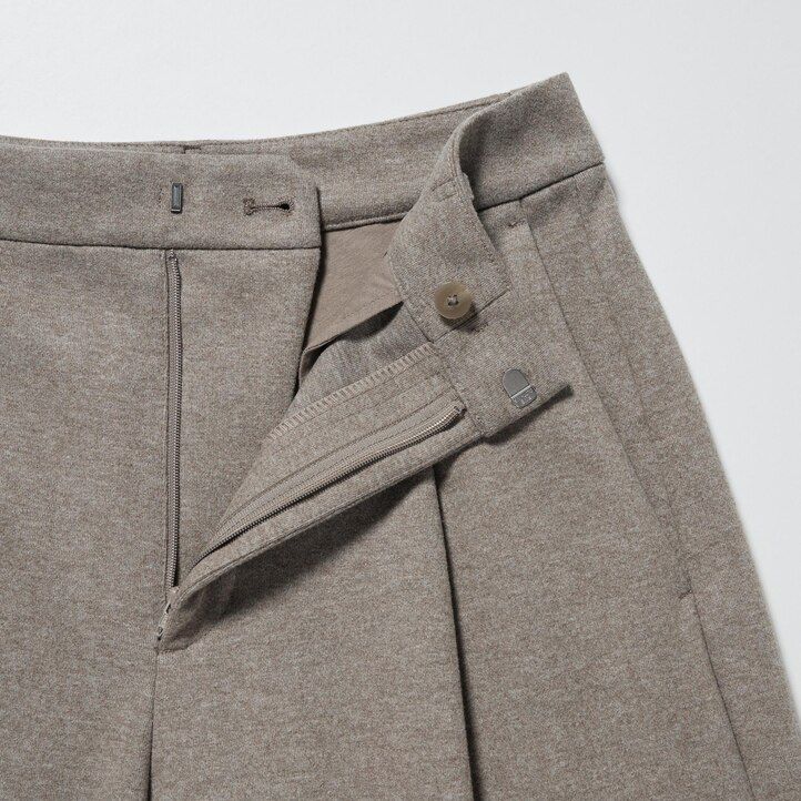 dam uniqlo borstad jersey plisserad vida bentopp beige