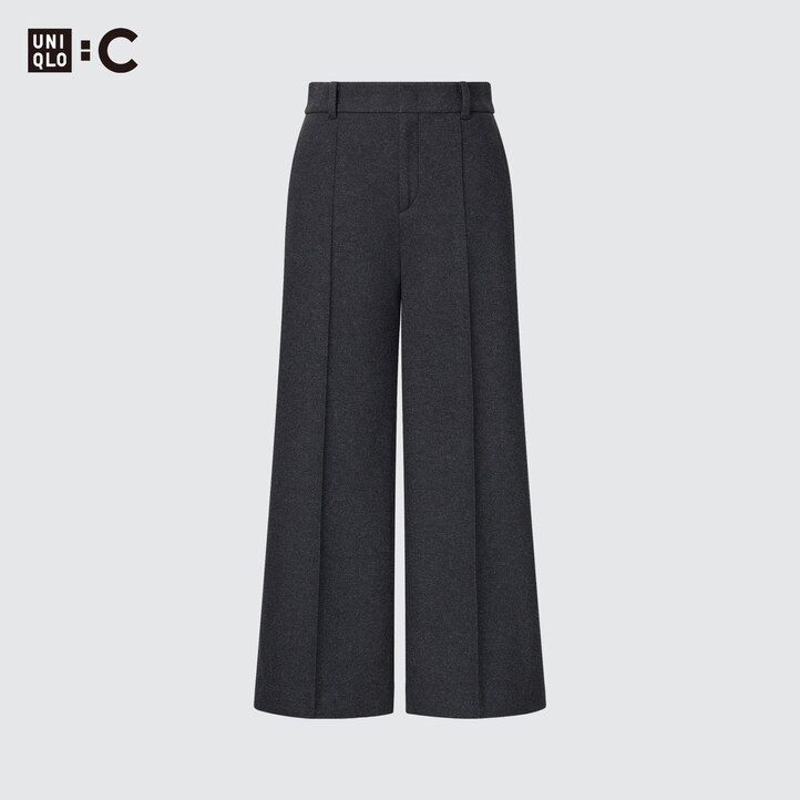 uniqlo brushed jersey cropped fit damtopp mörkgrå