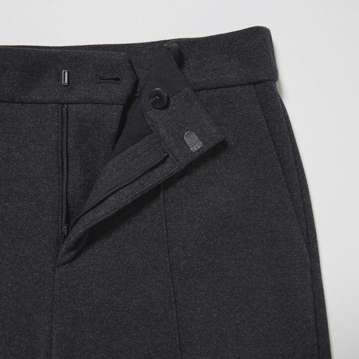 uniqlo brushed jersey cropped fit damtopp mörkgrå
