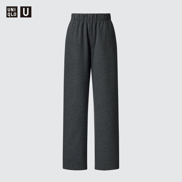 mörkbruna uniqlo borstade jerseytoppar för kvinnor