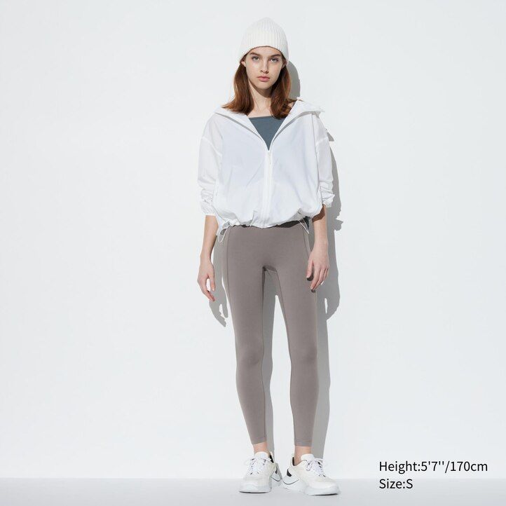 svarta uniqlo airism ultra soft-toppar med fickor för kvinnor