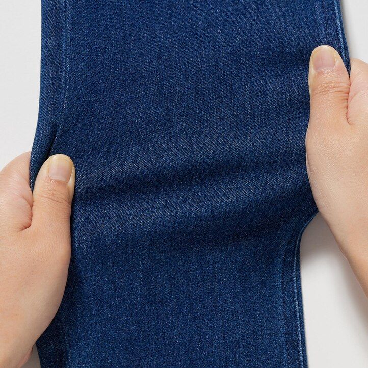 dam uniqlo ultra stretch denim toppar blå