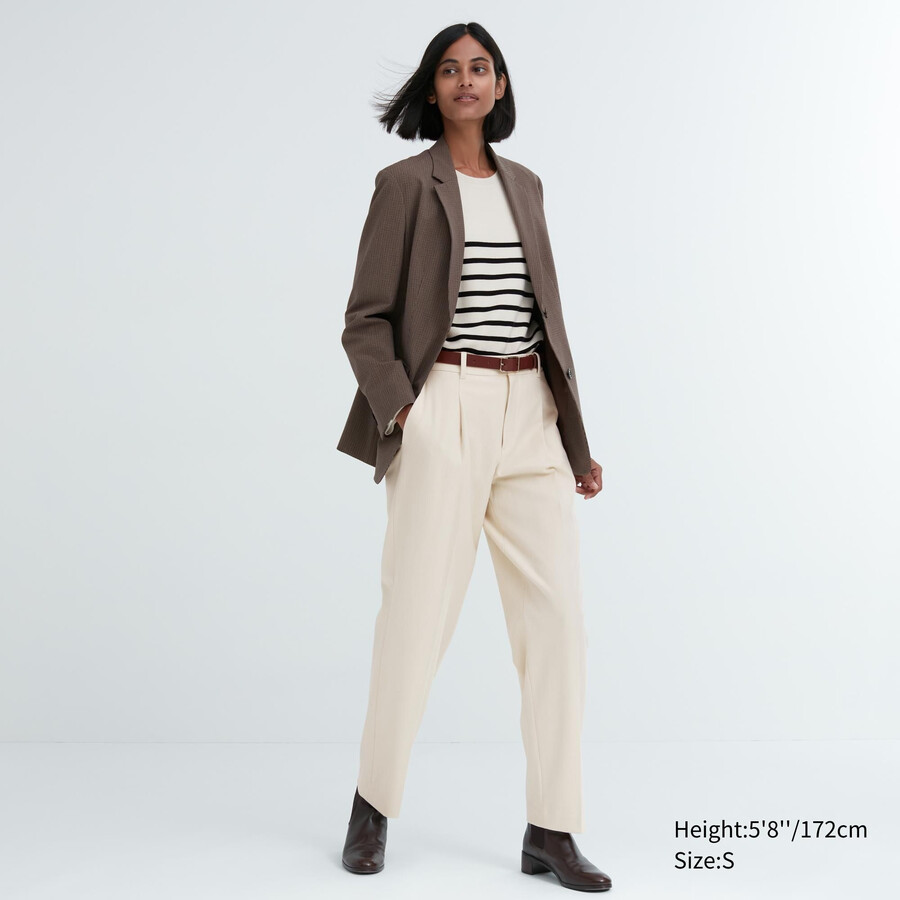 uniqlo heattech plisserade damtoppar beige