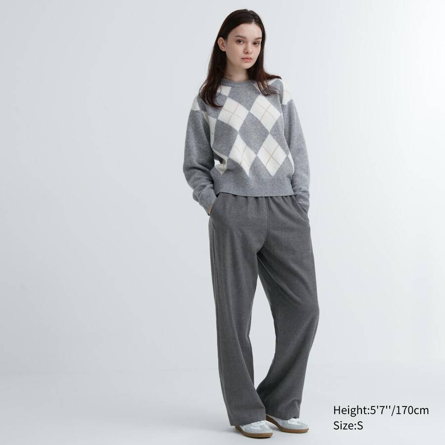 mörkgrå uniqlo flanelltopp för kvinnor