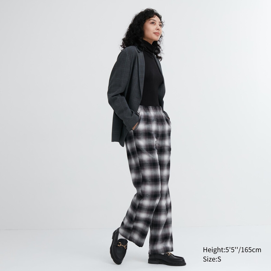 uniqlo flanell damtoppar grå