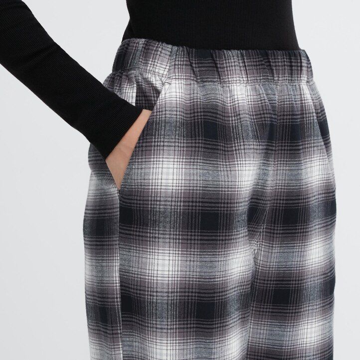 uniqlo flanell damtoppar grå