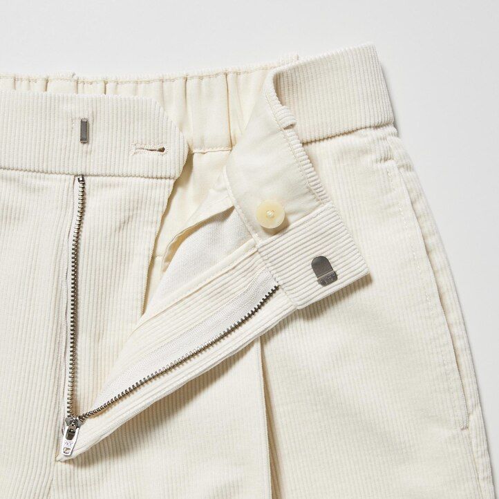 olivgrön uniqlo corduroy plisserade toppar med vida ben för dam