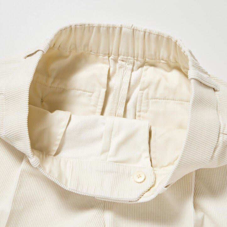 olivgrön uniqlo corduroy plisserade toppar med vida ben för dam